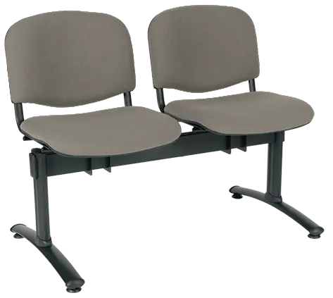 CL - 22, čalouněná lavice do čekárny, 2-sedák, koženka AN - 052 šedá, kostra černá